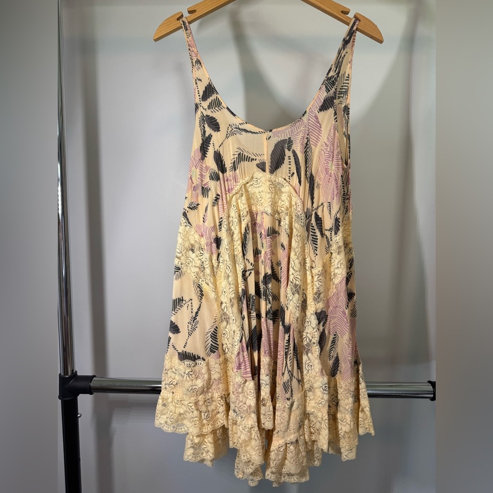 Free People Abstract Floral Patterned Mini Dress